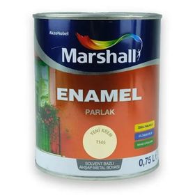 Marshall Enamel Krem 0.75 lt Solvent Bazlı Parlak Ahşap Metal Boyası