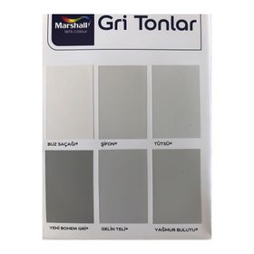 Marshall Fit Silikonlu Ipek Mat Silinebilir Yeni Bohem Gri 20 kg İç Cephe Duvar Boyası
