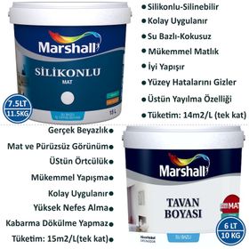 Marshall Özel Mat Lila Silinebilir Silikonlu 7.5 lt Duvar Boyası