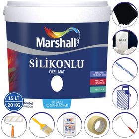 Marshall Silikonlu Gülbeşeker 15 lt Özel Mat Silinebilir Iç Cephe Boyası