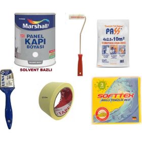 Marshall Solvent Bazlı 2.5 lt + 6'lı Boyama Seti Beyaz Renk İç Cephe Boyası