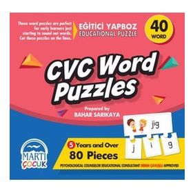 Martı Çocuk CVC Word Puzzles 80 Parça Eğitici Yapboz