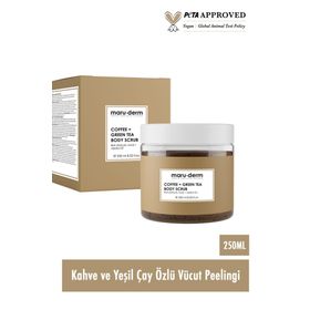 Maruderm Body Scrub 250 ml Kahve Yeşil Çay Özlü BHA Jojoba Yağı Vücut Peelingi
