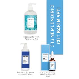 Maruderm Hyalüronik Asit ve Kolajen 400 ml Yüz Yıkama Jeli + 200 ml Krem + 30 ml Serum 3'lü Cilt Bakım Seti