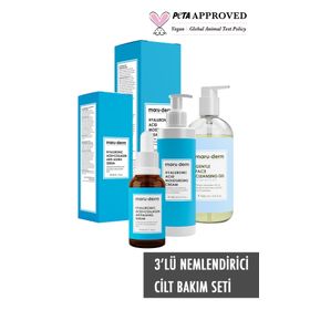 Maruderm Hyalüronik Asit ve Kolajen 400 ml Yüz Yıkama Jeli + 200 ml Krem + 30 ml Serum 3'lü Cilt Bakım Seti