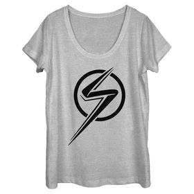 Marvel Athletic Heather Tek Renk Kısa Kollu Kadın T-shirt