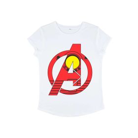 Marvel Avengers Classic Avenger Iron Man Rolled Sleeve Beyaz Kadın T-shirt