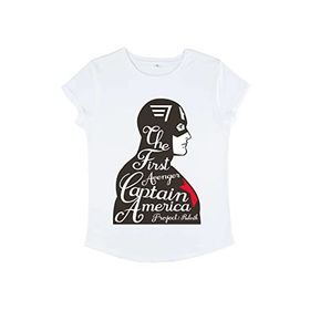 Marvel Avengers Classic First Avenger Yuvarlak Kollu Beyaz Kadın T-shirt