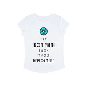 Marvel Avengers Classic Iron Deployment Rolled Sleeve Beyaz Kadın T-shirt