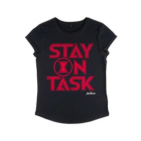Marvel Avengers Classic Stay on Task Rulo Kollu Siyah Kadın T-shirt