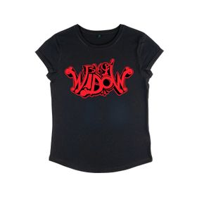 Marvel Avengers Classic Street Widow Rolled Sleeve Siyah Kadın T-shirt