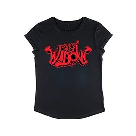 Marvel Avengers Classic Street Widow Rolled Sleeve Siyah Kadın T-shirt
