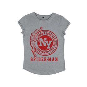 Marvel Avengers Classic Wall Crawler Yuvarlak Kollu Melanj Gri Kadın T-shirt