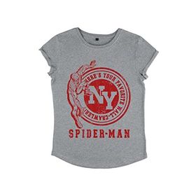 Marvel Avengers Classic Wall Crawler Yuvarlak Kollu Melanj Gri Kadın T-shirt