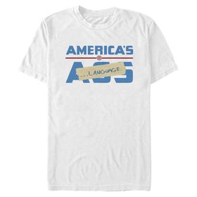 Marvel Big & Tall Americas Language Üst Kısa Kollu Beyaz Erkek T-shirt