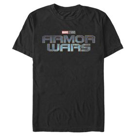 Marvel Big & Tall Armor Wars Logolu Üst Kısa Kollu Siyah Erkek T-shirt