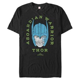 Marvel Big & Tall Asgardian Warrior Üst Kısa Kollu Siyah Erkek T-shirt