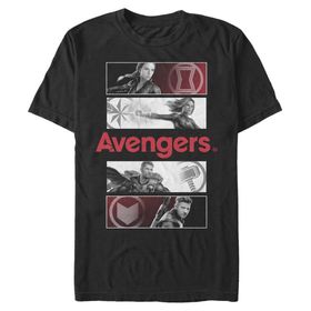 Marvel Big & Tall Avengers Color Pop Üst Kısa Kollu Siyah Erkek T-shirt