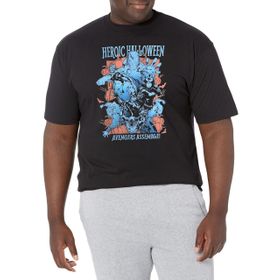 Marvel Big & Tall Avengers Klasik Balkabağı Grup Posteri Üst Kısa Kollu Siyah Erkek T-shirt