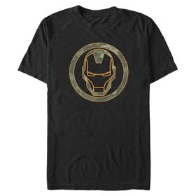 Marvel Big & Tall Avengers Klasik Demir Kamuflaj Üst Kısa Kollu Siyah Erkek T-shirt