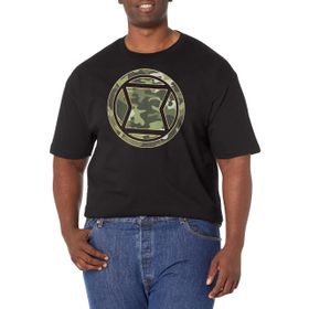Marvel Big & Tall Avengers Klasik Dul Kamuflaj Üst Kısa Kollu Siyah Erkek T-shirt