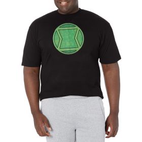 Marvel Big & Tall Avengers Klasik Şanslı Kara Dul Üst Kısa Kollu Siyah Erkek T-shirt