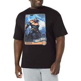Marvel Big & Tall Avengers Klasik Titan Kart Üst Kısa Kollu Siyah Erkek T-shirt