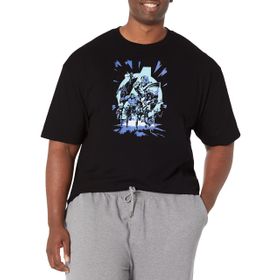 Marvel Big & Tall Avengers Pop Art Üst Kısa Kollu Siyah Erkek T-shirt
