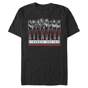 Marvel Big & Tall Avengers Together Üst Kısa Kollu Siyah Erkek T-shirt