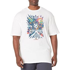 Marvel Big & Tall Battle Grounds Üst Kısa Kollu Beyaz Erkek T-shirt