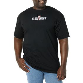 Marvel Big & Tall Black Widow Logolu Üst Kısa Kollu Siyah Erkek T-shirt