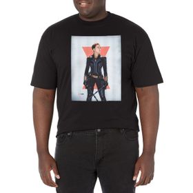 Marvel Big & Tall Black Widow Poster Black Erkek T-shirt