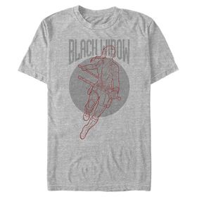 Marvel Big & Tall Black Widow Simplicity Black Erkek T-shirt