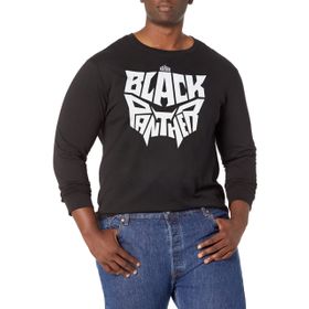 Marvel Big & Tall Blackpanther Letterface Black Erkek T-shirt