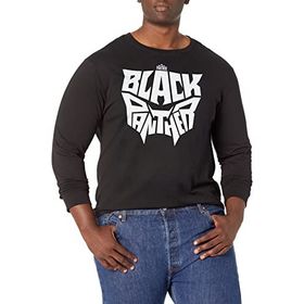 Marvel Big & Tall Blackpanther Letterface Black Erkek T-shirt