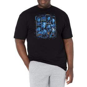 Marvel Big & Tall Blue Box Up Black Erkek T-shirt