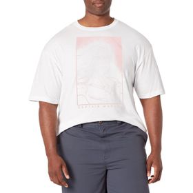 Marvel Big & Tall Cap Crosshatch Üst Kısa Kollu Beyaz Erkek T-shirt