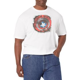Marvel Big & Tall Cap Shield Üst Kısa Kollu Beyaz Erkek T-shirt