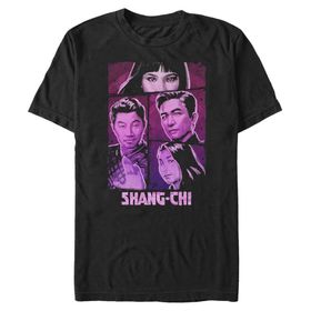 Marvel Big & Tall Chi Neon Panel Shang Üst Kısa Kollu Siyah Erkek T-shirt
