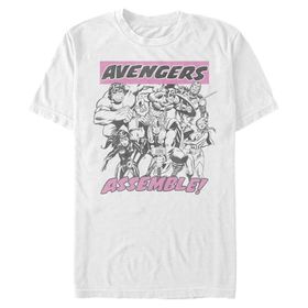 Marvel Big & Tall Classic Avengers Assemble Üst Kısa Kollu Beyaz Erkek T-shirt