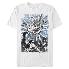 Marvel Big & Tall Classic Avengers Kanji Üst Kısa Kollu Beyaz Erkek T-shirt