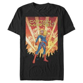 Marvel Big & Tall Classic Captain 1 Jan19 Black Erkek T-shirt