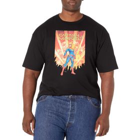 Marvel Big & Tall Classic Captain 1 Jan19 Black Erkek T-shirt