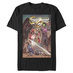 Marvel Big & Tall Classic Champions Oct18 Black Erkek T-shirt