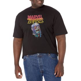 Marvel Big & Tall Classic Head of Cap Üst Kısa Kollu Siyah Erkek T-shirt
