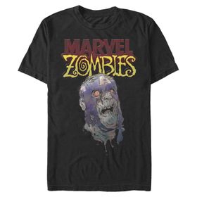 Marvel Big & Tall Classic Head of Cap Üst Kısa Kollu Siyah Erkek T-shirt