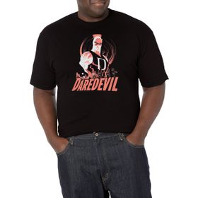 Marvel Big & Tall Classic Hells Kitchen Üst Kısa Kollu Siyah Erkek T-shirt