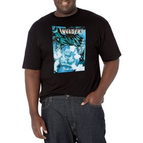 Marvel Big & Tall Classic Inbaders Jan Üst Kısa Kollu Siyah Erkek T-shirt