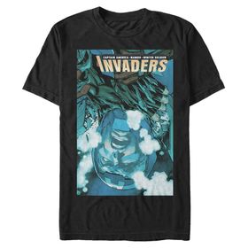 Marvel Big & Tall Classic Inbaders Jan Üst Kısa Kollu Siyah Erkek T-shirt