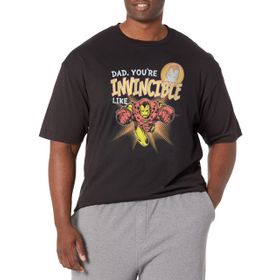 Marvel Big & Tall Classic Invincible Like Dad Üst Kısa Kollu Siyah Erkek T-shirt